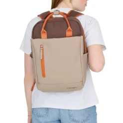 Ferron Miami Rugzak 9L Waterafstotende Laptop Rugtas 13 inch Schooltas en Werktas van PU Nylon Coffee