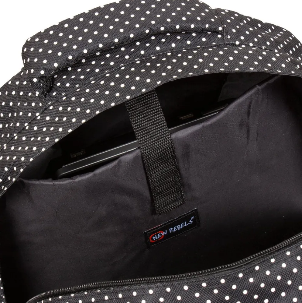 New Rebels ® Katschberg - Schooltas - Laptopvak - Zwart - Rugzak - Rugtas