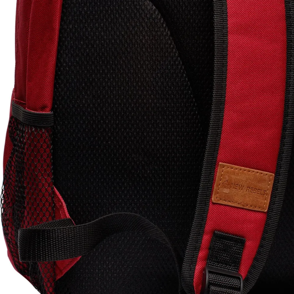 New Rebels ® Katschberg - Schooltas - Laptopvak - Burgundy - Rugzak - Rugtas