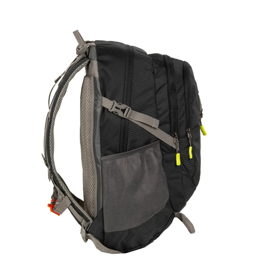 New Rebels ® Kinley - Rugtas - Schooltas - Vrijetijdstas - 35 Liter - Nylon - Zwart