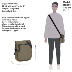 New Rebels ® Mart - Small - Flap - Schoudertas - Crossbody tas - Olijf