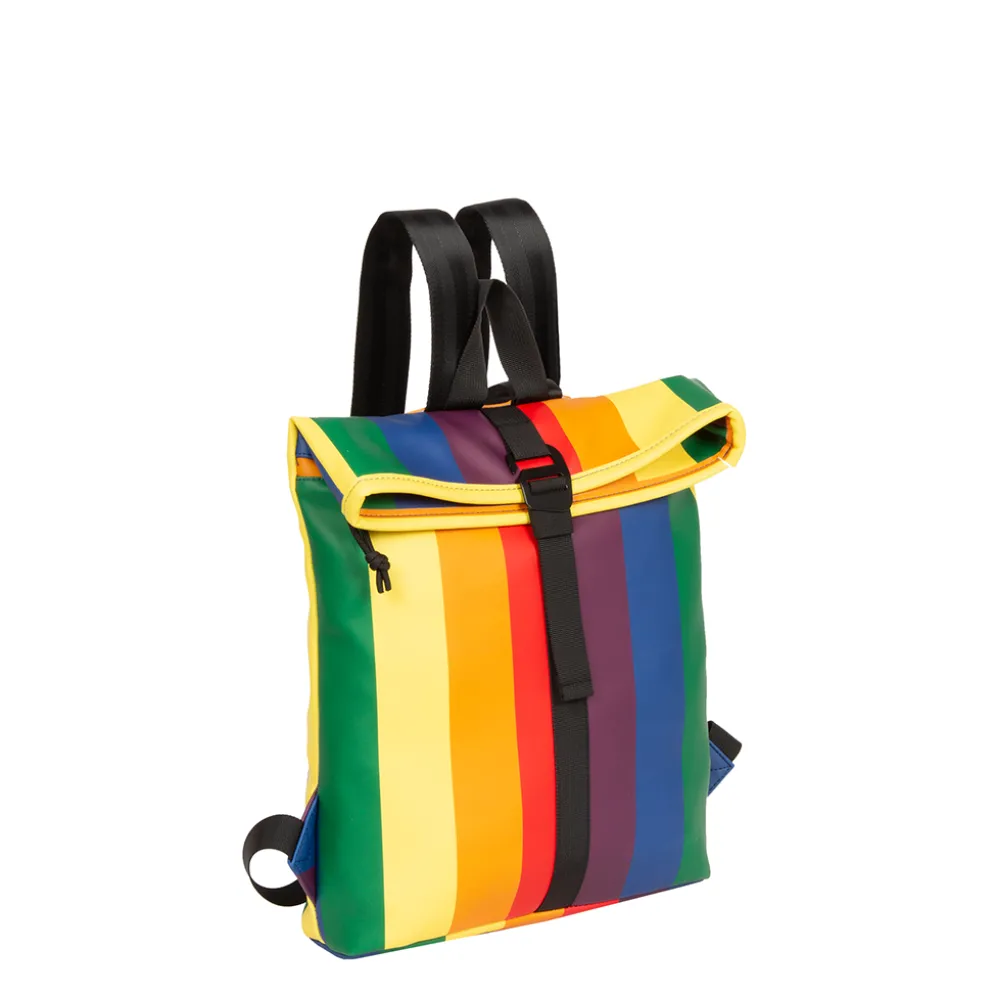 New Rebels ® Mart Rolltop - Mini Rugzak - Waterafstotend - Regenboog