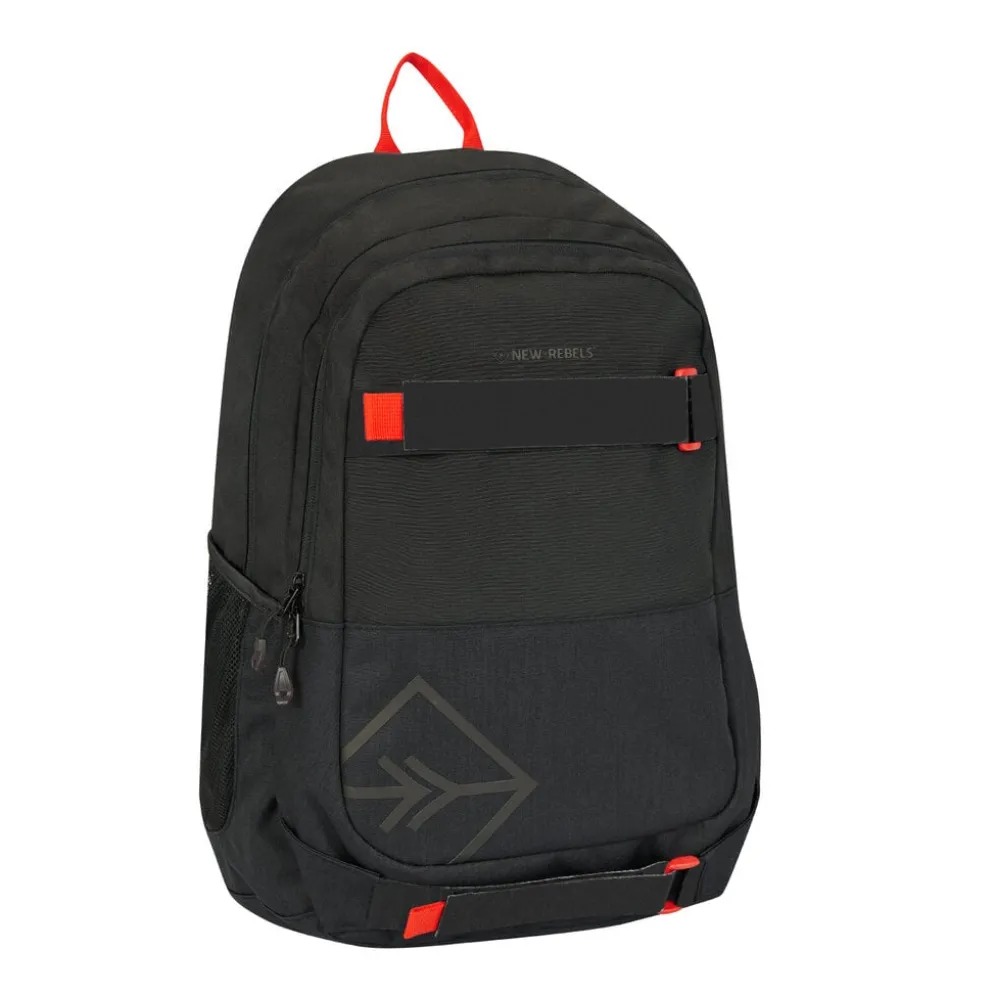New Rebels - Otis - Stanford Rugtas 20L - Duotone - duurzaam waterafstotend polyester - 15.6" laptop - Zwart