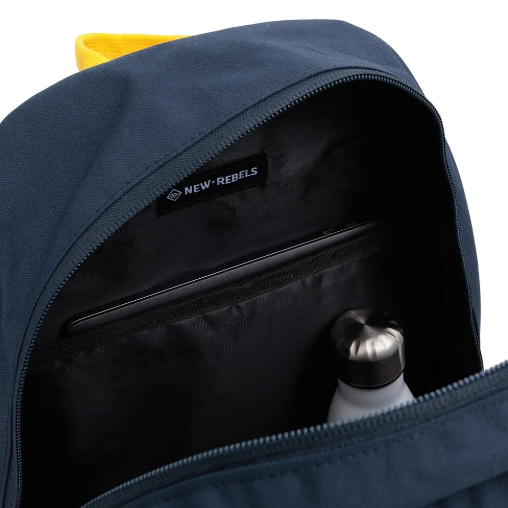 New Rebels - Otis - Stanford Rugtas 20L - Duotone - duurzaam waterafstotend polyester - 15.6" laptop - Navy