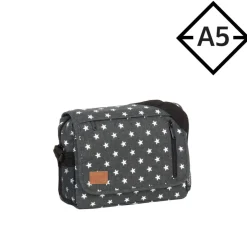New Rebels ® Star25 - Medium Schoudertas  A5 - Crossbodytas met flap  - Grijs - with stars