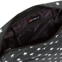 New Rebels ® Star25 - Medium Schoudertas  A5 - Crossbodytas met flap  - Grijs - with stars