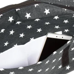 New Rebels ® Star25 - Medium Schoudertas  A5 - Crossbodytas met flap  - Grijs - with stars