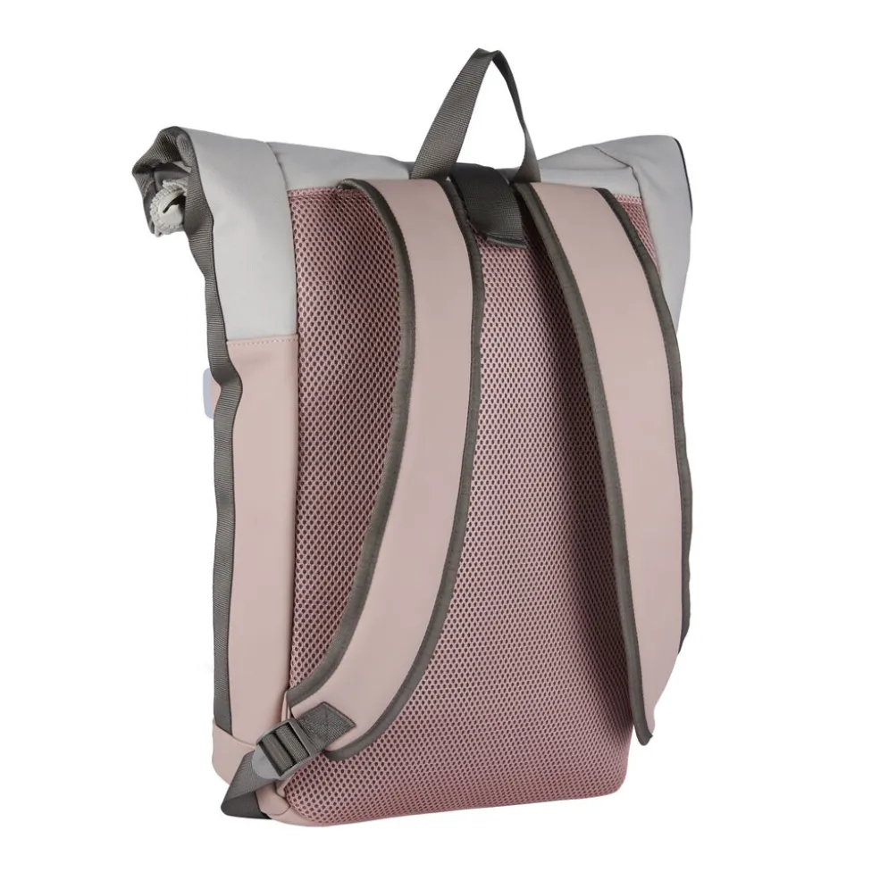 New Rebels Backham New York Oudroze 21L Rolltop Rugzak Waterafstotend Laptop 15.6"