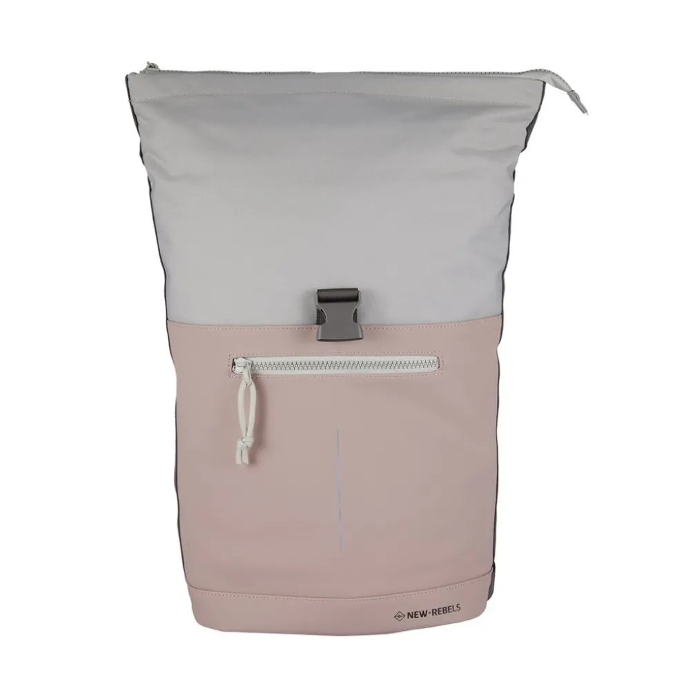 New Rebels Backham New York Oudroze 21L Rolltop Rugzak Waterafstotend Laptop 15.6"