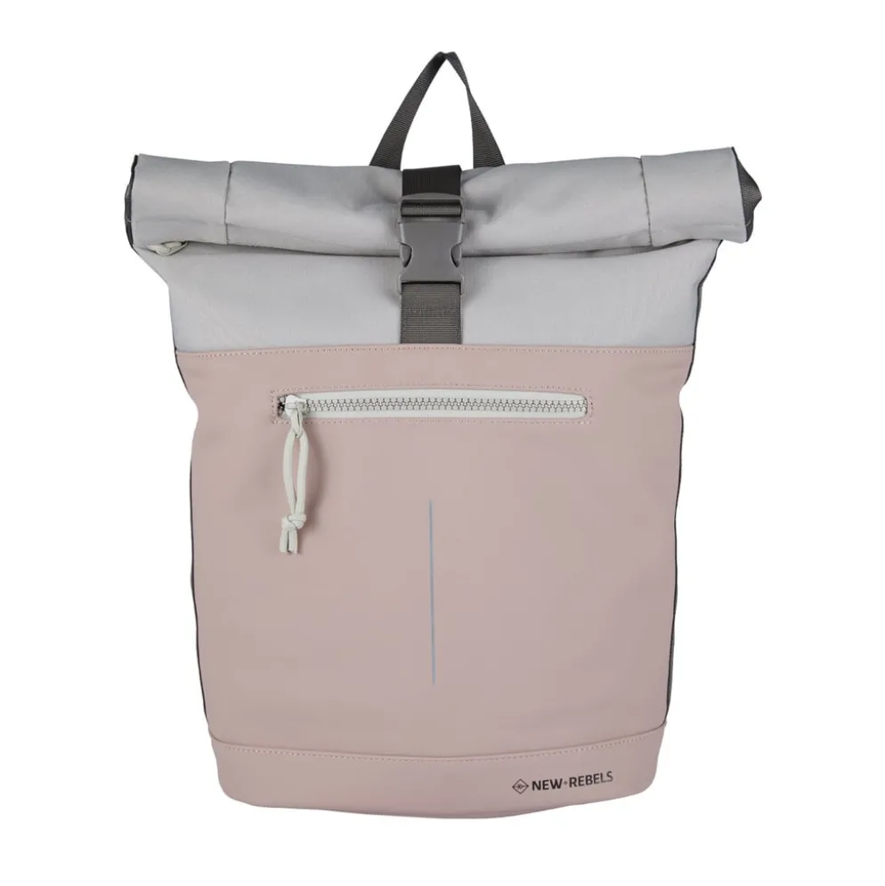 New Rebels Backham New York Oudroze 21L Rolltop Rugzak Waterafstotend Laptop 15.6"