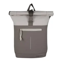 New Rebels Backham New York Taupe 21L Rolltop Rugzak Waterafstotend Laptop 15.6
