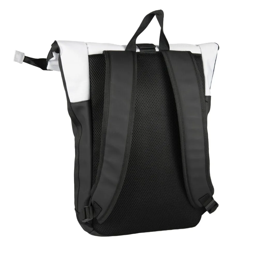 New Rebels Backham New York Zwart Reflectie 21L Rolltop Rugzak Waterafstotend Laptop 15.6"