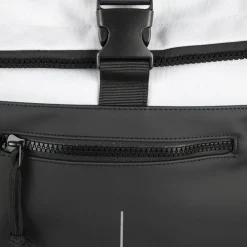 New Rebels Backham New York Zwart Reflectie 21L Rolltop Rugzak Waterafstotend Laptop 15.6