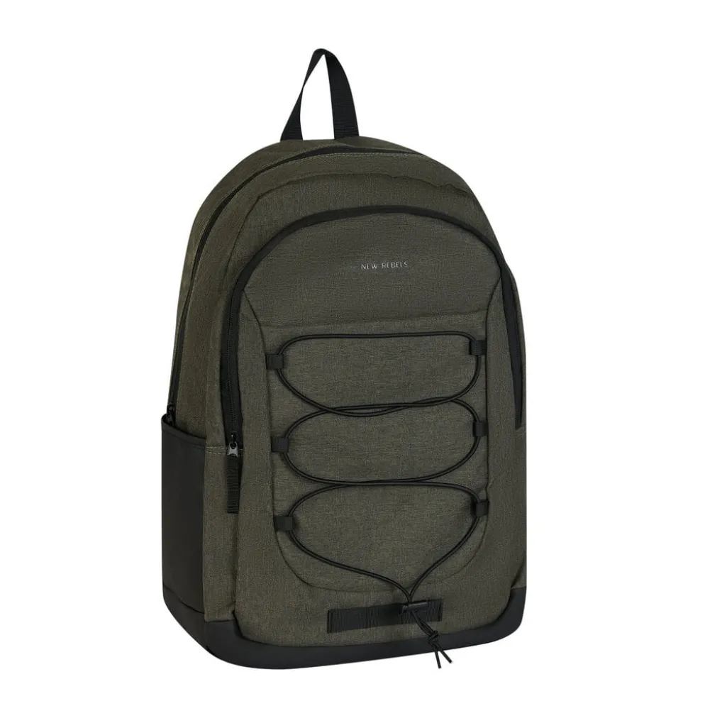 New Rebels Barto Waltham Donkergroen 25L Rugtas Waterafstotend Laptop 15.6" Pullzippers