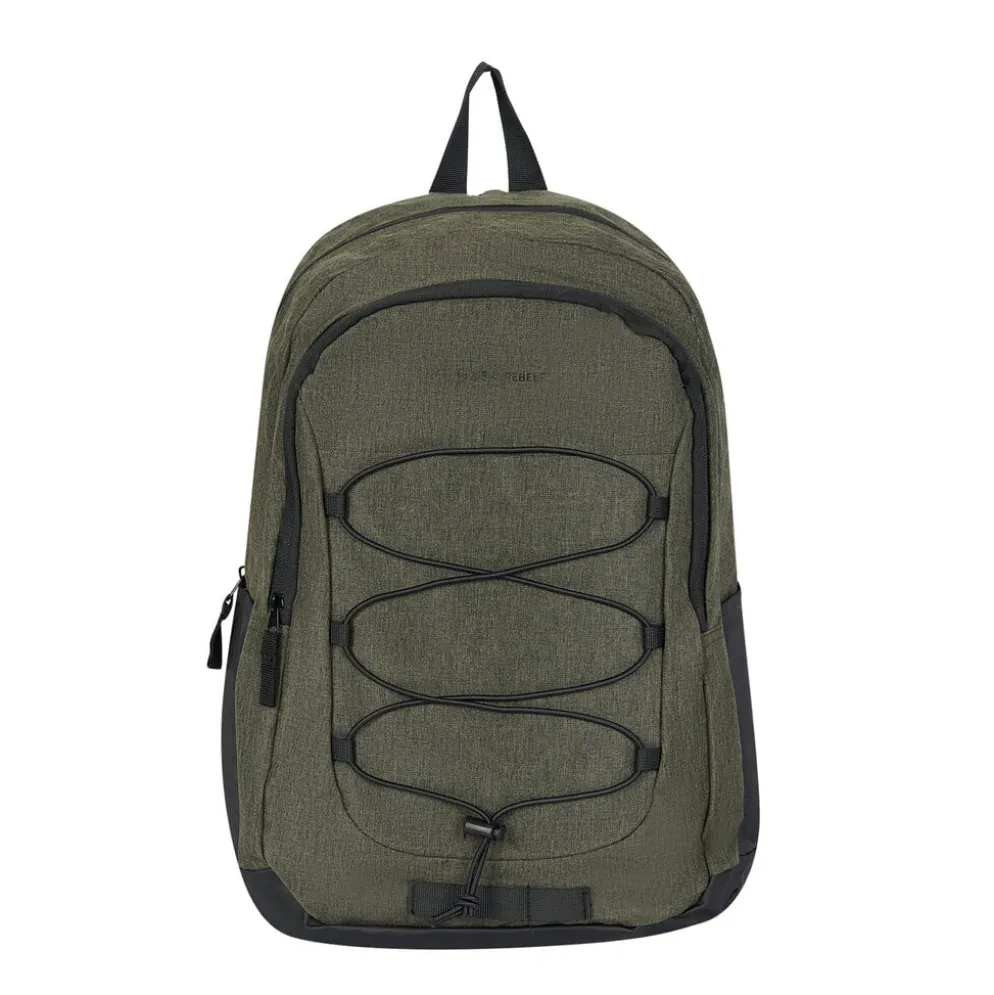 New Rebels Barto Waltham Donkergroen 25L Rugtas Waterafstotend Laptop 15.6" Pullzippers