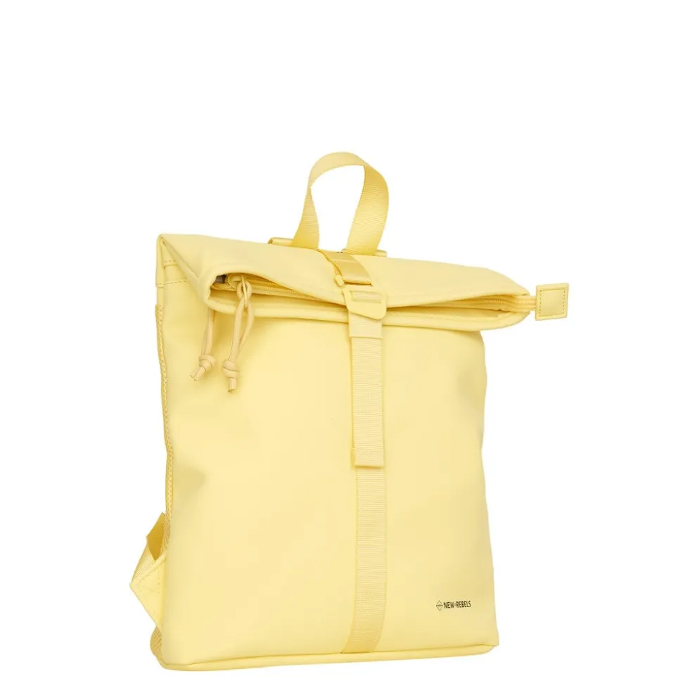 New Rebels Branson Los Angeles Rolltop Backpack Mini 7L Waterafstotende Rugzak PU Butter Yellow