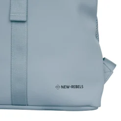 New Rebels Branson Los Angeles Rolltop Backpack Mini 7L Waterafstotende Rugzak PU Lichtblauw