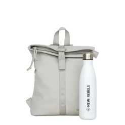 New Rebels Branson Los Angeles Rolltop Backpack Mini  7L Waterafstotende Rugzak van PU Grijs