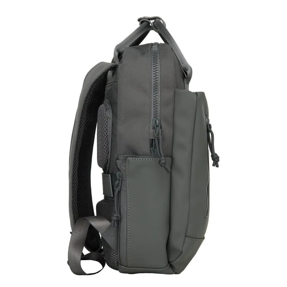 New Rebels Bruce Miami Rugzak 9L Waterafstotende Laptop Rugtas 13 inch Schooltas en Werktas van PU Nylon Comfortabel Comp 9L Antracite