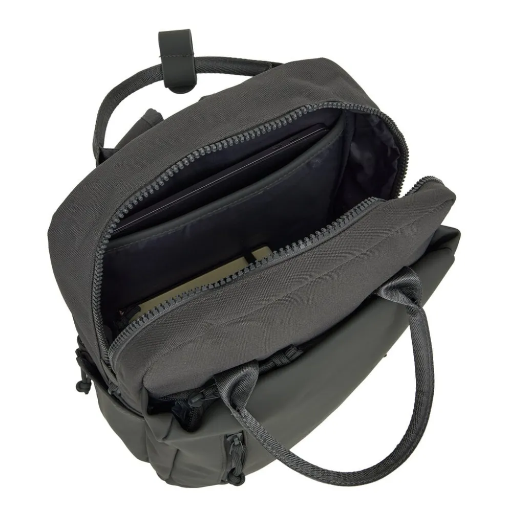 New Rebels Bruce Miami Rugzak 9L Waterafstotende Laptop Rugtas 13 inch Schooltas en Werktas van PU Nylon Comfortabel Comp 9L Antracite