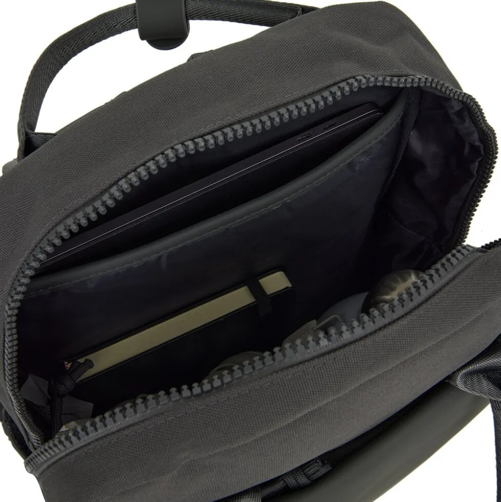 New Rebels Bruce Miami Rugzak 9L Waterafstotende Laptop Rugtas 13 inch Schooltas en Werktas van PU Nylon Comfortabel Comp 9L Antracite