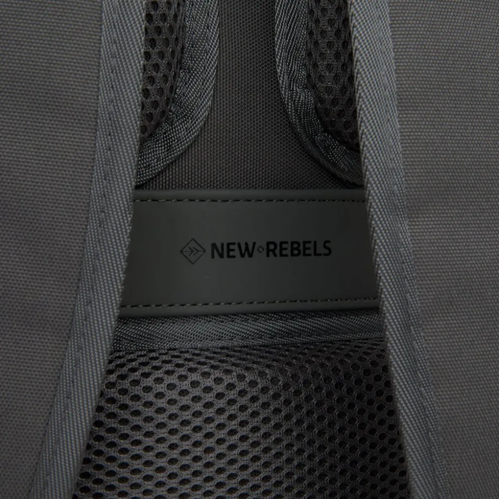 New Rebels Bruce Miami Rugzak 9L Waterafstotende Laptop Rugtas 13 inch Schooltas en Werktas van PU Nylon Comfortabel Comp 9L Antracite