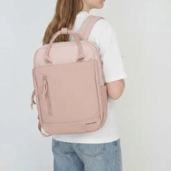 New Rebels Bruce Miami Rugzak 9L Waterafstotende Laptop Rugtas 13 inch Schooltas en Werktas van PU Nylon Comfortabel Comp 9L Old Pink