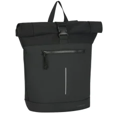New Rebels Bruce New York Zwart 21L Rolltop Rugzak Waterafstotend Laptop 15.6"