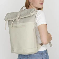 New Rebels Bruce New York Beige 21L Rolltop Rugzak Waterafstotend Laptop 15.6"