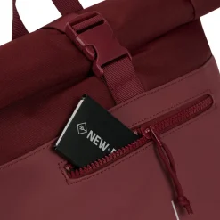 New Rebels Bruce New York Burgundy 21L Rolltop Rugzak Waterafstotend Laptop 15.6