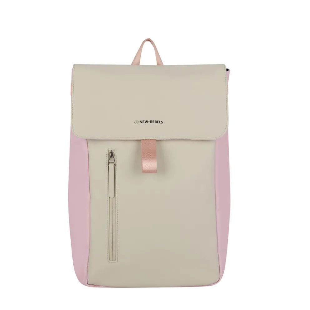 New Rebels Ceres Dothan Roze Beige 15L Rugtas met Flap Waterafstotend Laptop 15.6"