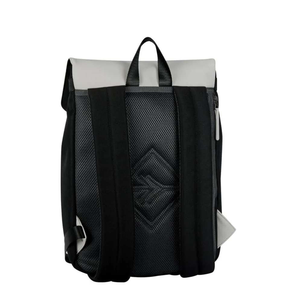 New Rebels Ceres Dothan Zwart Lichtgrijs 15L Rugtas met Flap Waterafstotend Laptop 15.6"