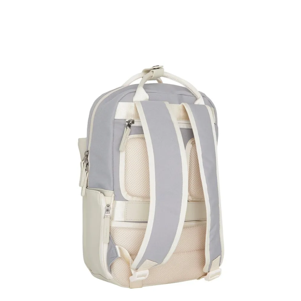 New Rebels Ferron Miami Rugzak 9L Waterafstotende Laptop Rugtas 13 inch Schooltas en Werktas van PU Nylon Comfortabel Lila Beige