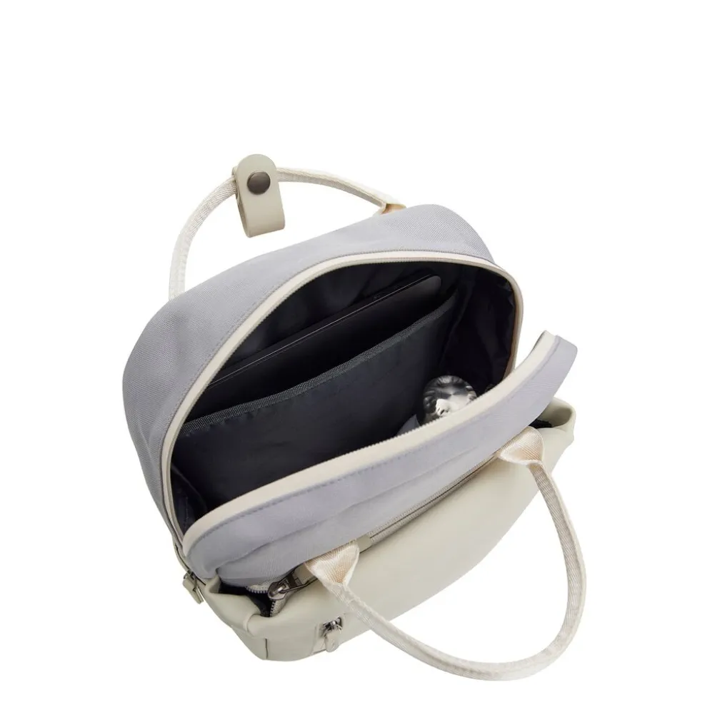 New Rebels Ferron Miami Rugzak 9L Waterafstotende Laptop Rugtas 13 inch Schooltas en Werktas van PU Nylon Comfortabel Lila Beige