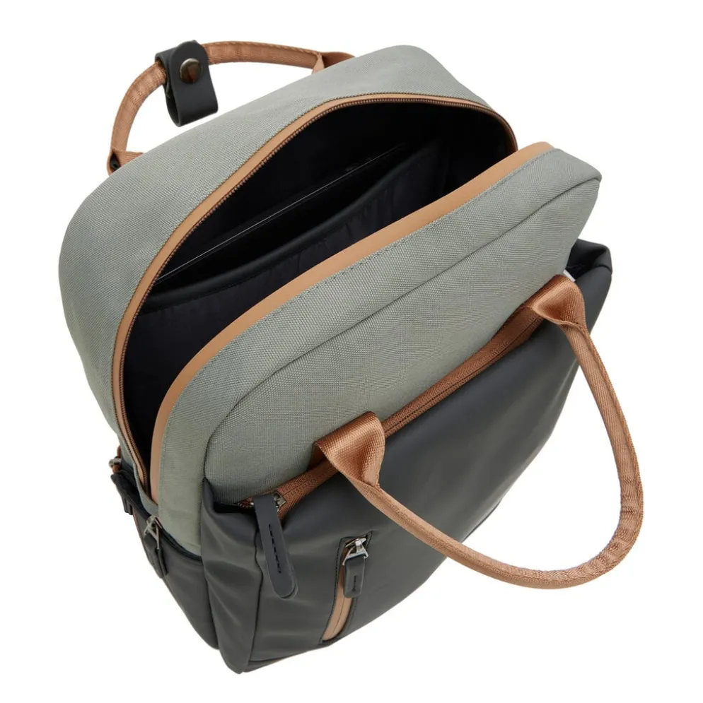 New Rebels Ferron Miami Rugzak 9L Waterafstotende Laptop Rugtas 13 inch Schooltas en Werktas van PU Nylon Comfortabel Antracite