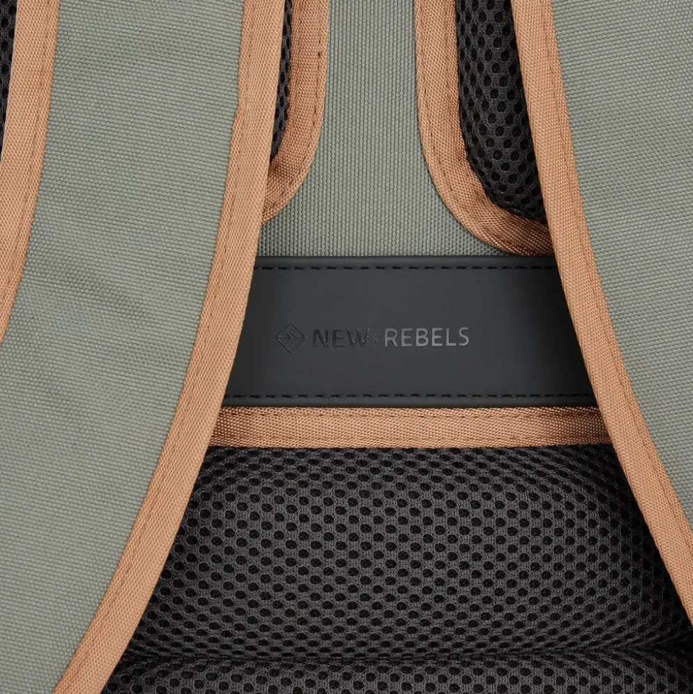 New Rebels Ferron Miami Rugzak 9L Waterafstotende Laptop Rugtas 13 inch Schooltas en Werktas van PU Nylon Comfortabel Antracite