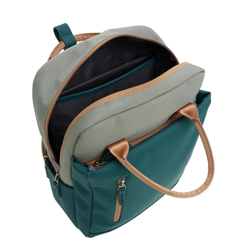 New Rebels Ferron Miami Rugzak 9L Waterafstotende Laptop Rugtas 13 inch Schooltas en Werktas van PU Nylon Comfortabel Petrol