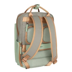 New Rebels Ferron Miami Rugzak 9L Waterafstotende Laptop Rugtas 13 inch Schooltas en Werktas van PU Nylon Comfortabel Sage Green