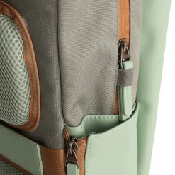New Rebels Ferron Miami Rugzak 9L Waterafstotende Laptop Rugtas 13 inch Schooltas en Werktas van PU Nylon Comfortabel Sage Green