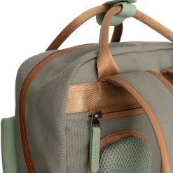 New Rebels Ferron Miami Rugzak 9L Waterafstotende Laptop Rugtas 13 inch Schooltas en Werktas van PU Nylon Comfortabel Sage Green