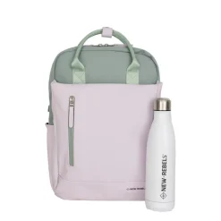 New Rebels Ferron Miami Rugzak 9L Waterafstotende Laptop Rugtas 13 inch Schooltas en Werktas van PU Nylon Comfortabel Lila