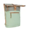 New Rebels Ferron New York Rolltop Rugzak 16L Laptop Werktas / Schooltas  Sage Green