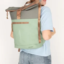 New Rebels Ferron New York Rolltop Rugzak 16L Laptop Werktas / Schooltas  Sage Green
