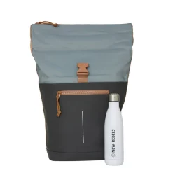 New Rebels Ferron New York Rolltop Rugzak 16L – Rolltop Werktas / Schooltas Laptop Rugtas Antraciet