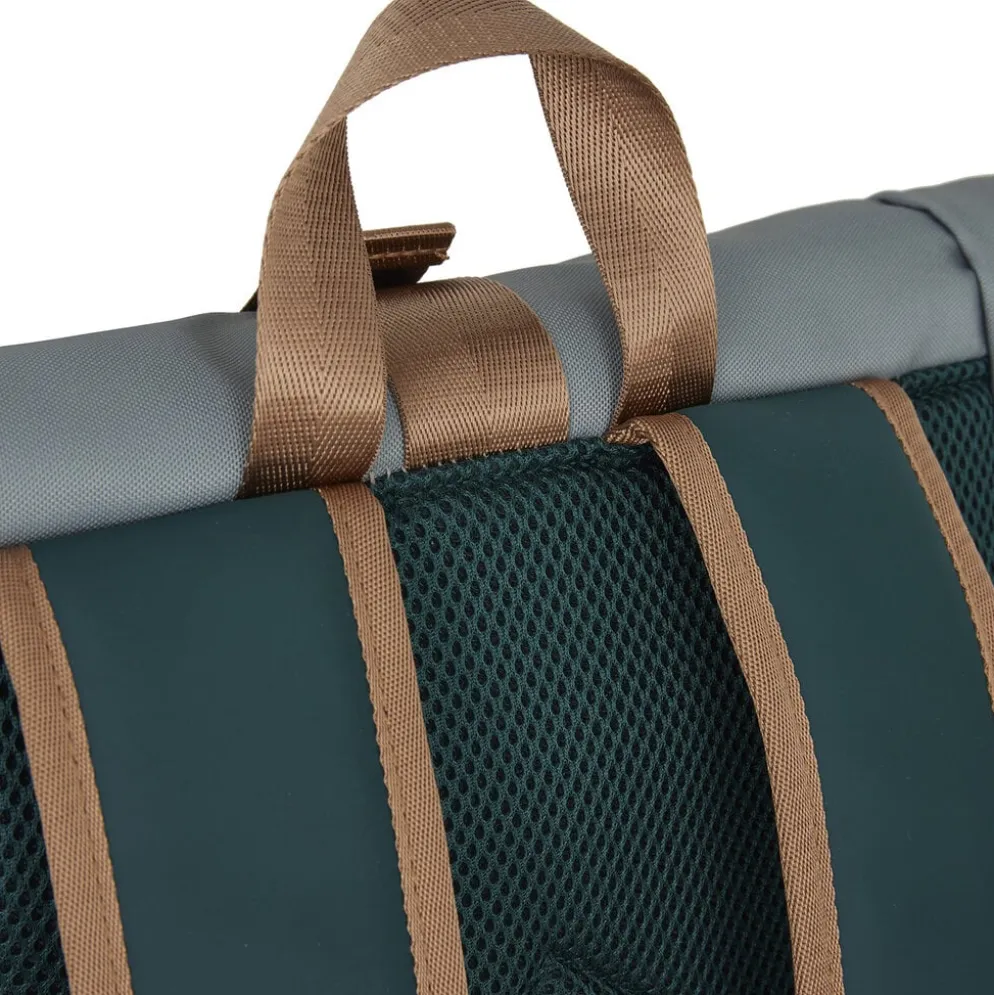 New Rebels Ferron New York Rolltop Rugzak 16L – Rolltop Werktas / Schooltas Laptop Rugtas Petrol