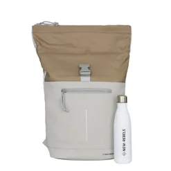 New Rebels Ferron New York Rolltop Rugzak 16L – Rolltop Werktas / Schooltas Laptop Rugtas Grijs