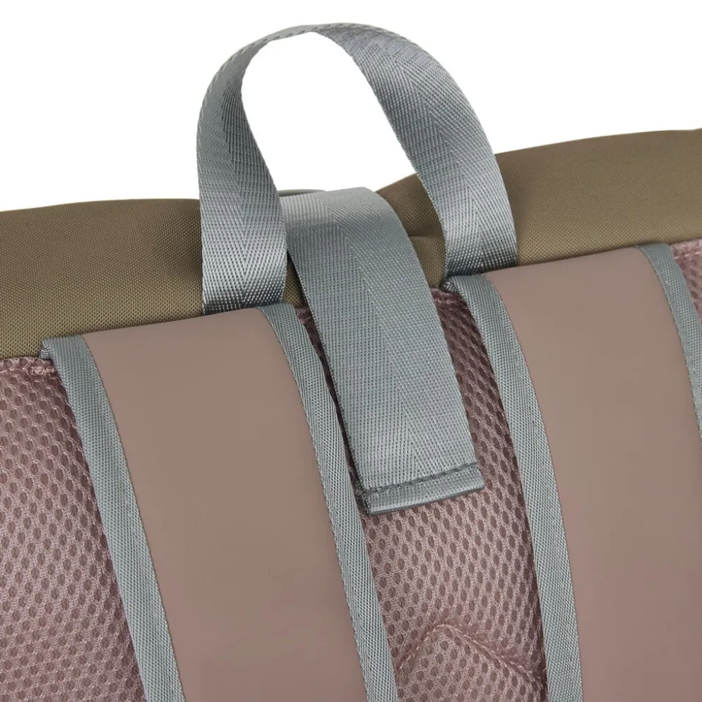New Rebels Ferron New York Rolltop Rugzak 16L – Rolltop Werktas / Schooltas Laptop Rugtas Oud Roze