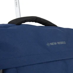 New Rebels Gassaway Trolley Medium Navy | Reiskoffer 52L | Lichtgewicht Koffer met Dubbele Wielen | 60x36x24 cm