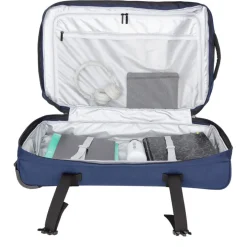 New Rebels Gassaway Trolley 35L Stevige Lichtgewicht reiskoffer met Dubbele Wielen Navy Blue