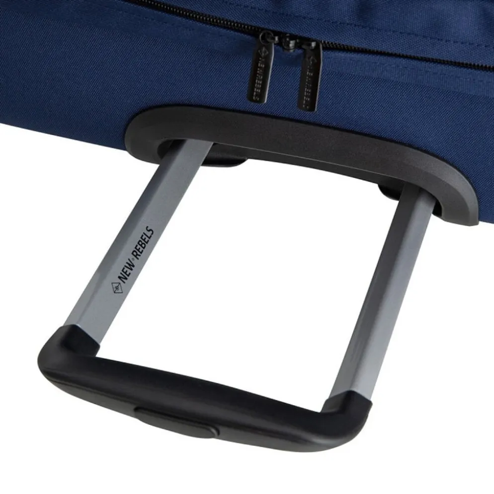 New Rebels Gassaway Trolley 35L Stevige Lichtgewicht reiskoffer met Dubbele Wielen Navy Blue